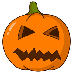 Halloween Pumpkin Face Character with Spooky Cartoon Design. Vector Illustration.