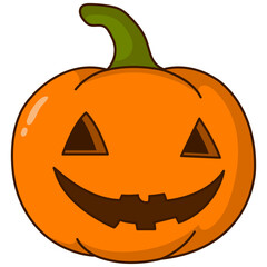 Halloween Pumpkin Face Character with Spooky Cartoon Design. Vector Illustration.