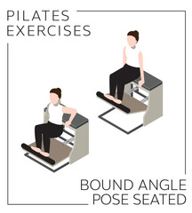 Pilates Exercise Pose Bound Angle Seated on Chair Vector