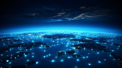 Captivating night view of a city illuminated by bright lights and vibrant colors showcasing urban life and modern cityscapes after sunset.