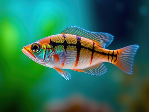 Vibrant Denison Barb Fish - Sahyadria denisonii -  Stunning Aquarium Image