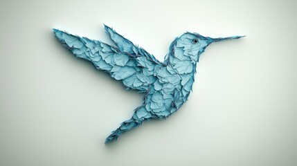 Fototapeta premium Abstract Blue Hummingbird Geometric Illustration