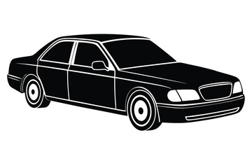 Fototapeta premium black car isolated on white background