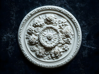 Floral Plaster Relief Ornament