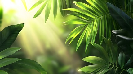 Fototapeta premium Dense Rainforest Canopy Vector Graphics