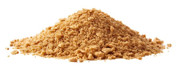 Pile of Ground Graham Cracker Crumbs Isolated on Trasparent Background, Baking Ingredient