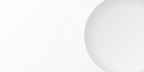 The top sheet of white bond paper is curved as a frame paper cut style and superimposed on the bottom sheet of gray bond paper rectangular background graphic illustration.