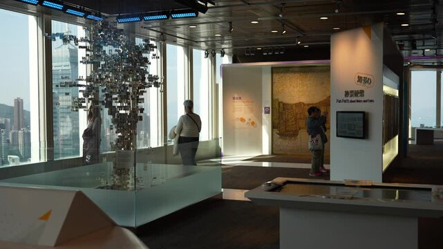 Hong Kong - January 9, 2025: Inside the Money Museum at the Hong Kong Monetary Authority. High-quality 4K footage