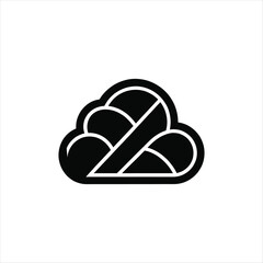 cloud computing vector silhouette illustration