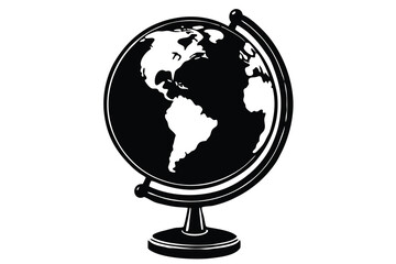 Globe isolated on white background showing the world map with continents and oceans