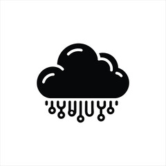 Fototapeta premium cloud computing vector silhouette illustration