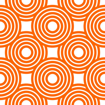 abstract seamless pattern with circles. Orange concentric circle pattern