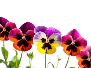 Vibrant Pansies in a Row - AI Photorealistic Flowers