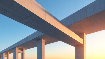 Fototapeta premium Sealant creating a smooth joint in a highway overpass structure