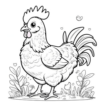 cartoon chicken vector illustration