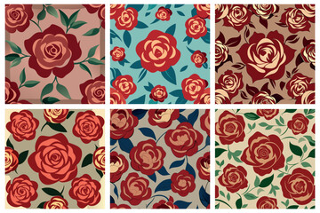 Colorful Floral Pattern Set