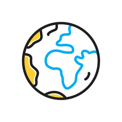 Multi color icon for earth
