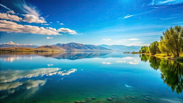 Serene Lake Emre: Minimalist Photography, Calm Waters, Still Lake, Peaceful Landscape, Nature Scenery, Blue Lake, Tranquil Scene, Reflection Photography