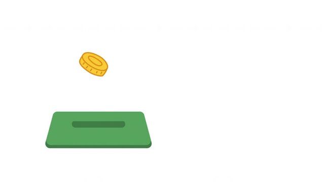falling coins money in box charity and donation concept animation