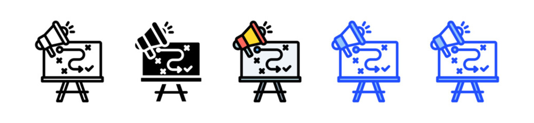 Strategy Icon Set With Multiple Style Collection