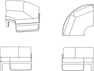 vector sketch illustration of sofa chair design for living room interior home