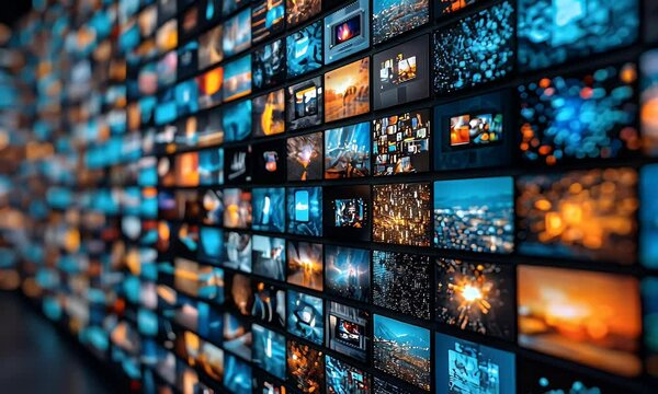 Wall of digital media displays