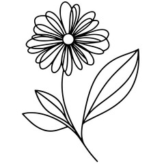 Beautiful flower sketch silhouette