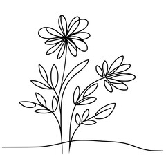 Beautiful flower sketch silhouette