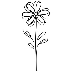 Beautiful flower sketch silhouette