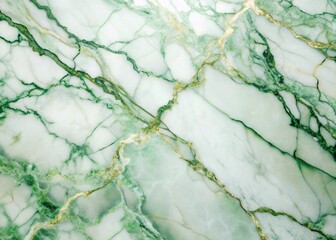 Naklejka premium Luxurious Green Veined White Marble Texture - Elegant Skin Tile Wallpaper Design
