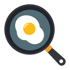 Fried eggs in a frying pan with yolk and white