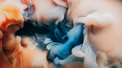 Paint haze. Vapor mix. Multicolor cloud flow blend on blur background. Fantasy abstract magic fume...