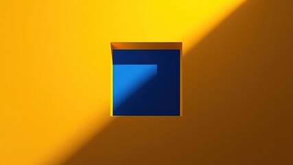 Vibrant Yellow Square with Recessed Center - AI Art