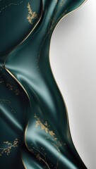 Green and white fabrics with gold