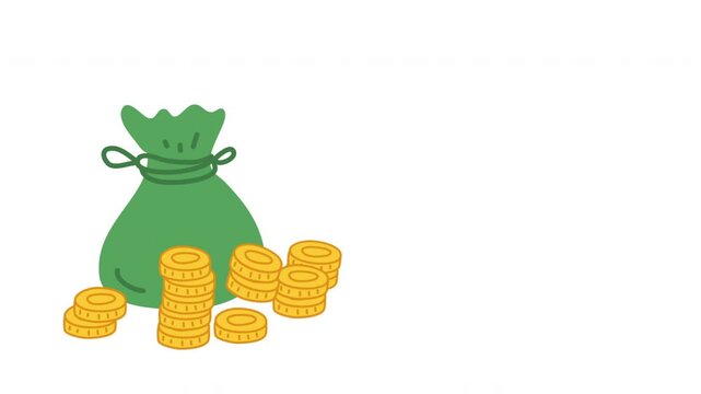 Money bag on which dollar sign. Dollars banknotes