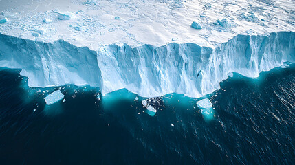 Aerial View of Iceberg in Ocean