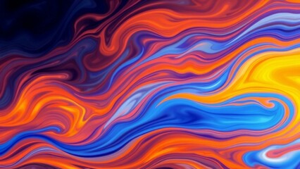 Abstract Colorful Fluid Art Swirls
