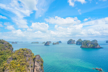 Aerial view from the koh Hong Island viewpoint, a part of Muko Hong, Than Bok Khorani National Park at Krabi, Thailand. Landmark and popular for tourists attractions