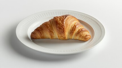 Flaky croissant and a cup of coffee