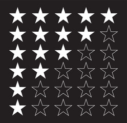 Star rate icons set. Customer Ratting icon. Flat and realistic style. Five stars quality rating icon. Vector illustration. EPS 10