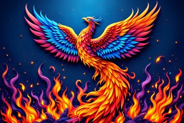 3D a majestic phoenix background