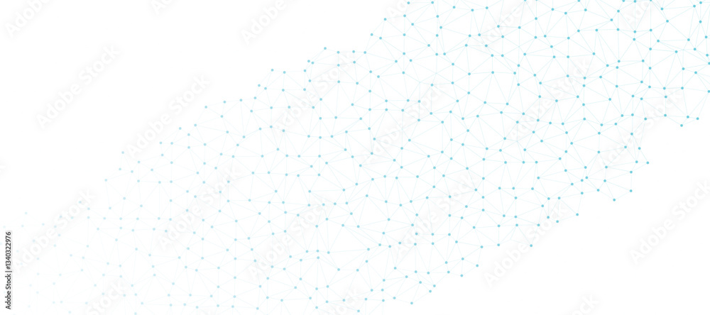 Fototapete abstract plexus background with connecting dots and lines. global network connection. digital techno