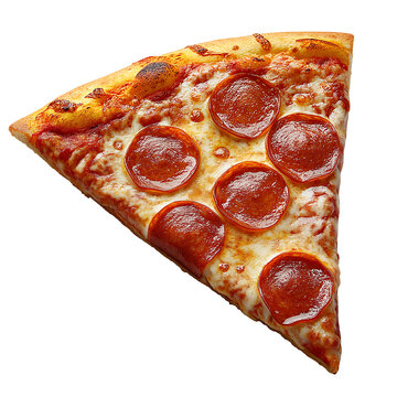Delicious Pepperoni Pizza Slice with Melted Cheese - Enjoy Tasty Fast Food at Your Favorite Italian Pizza Place