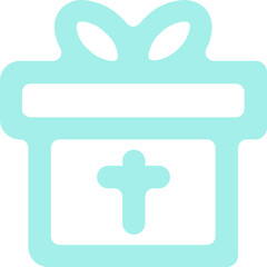 Gift add outline box icon