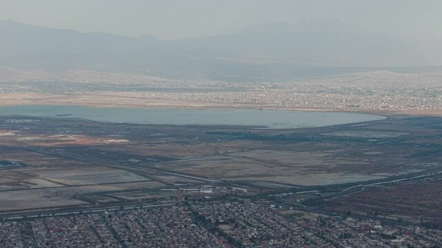Part of Lake Texcoco during drought in Mexico City