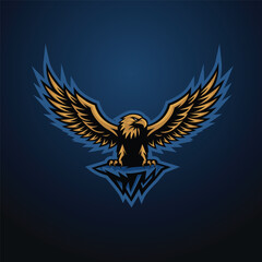 eagle esport gaming logo vector illustration
