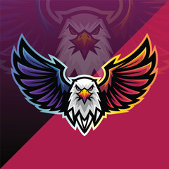 eagle esport gaming logo vector illustration