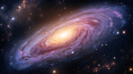 Fototapeta premium Milky Way Galaxy: Exploring the Cosmic Wonders of Outer Space and the Universe