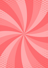曲線のサンバーストとドットのパターン背景、スターバースト、光線、集中線、縦向き