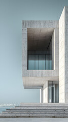 Modern Concrete Building in Urban Landscape